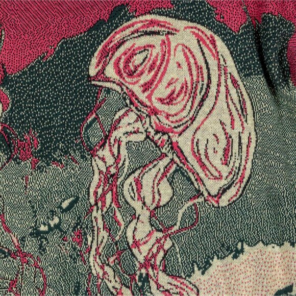 Jellyfish Unisex Jacquard Crewneck Knitted Sweater Relaxed Fit - Picture 2 of 8